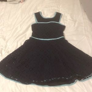 Girls Navy blue flower dress mini